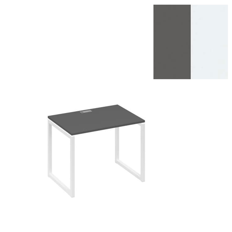 Стол письменный Юнитекс А4 на металлокаркасе QUATTRO А4 Б4 012 АР (100x70x75) антрацит премиум/металлокаркас белый