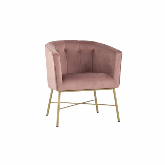 Кресло Клен Штоллен сгр317 с мягким сиденьем (велюр, розовый)