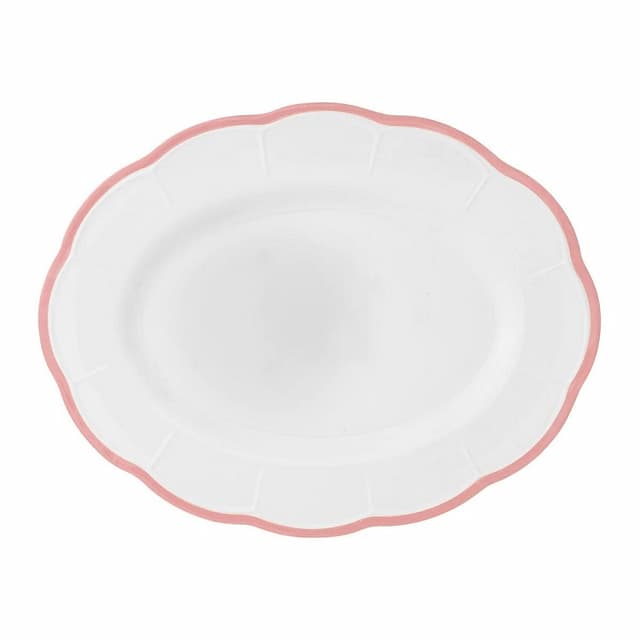 Блюдо овальное с цветным кантом (розовый) 36 см Bitossi Petalo PET00233 Bordo rosa