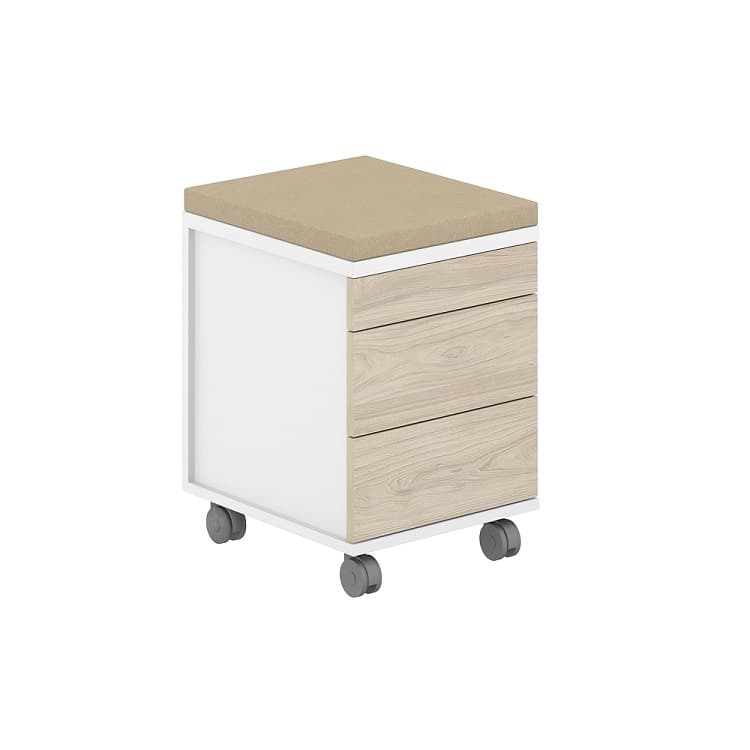 Тумба мобильная с подушкой Norden Allegro AG.273.WH.WH.AR