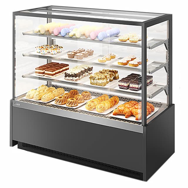 Витрина кондитерская Chilz VETE II KUB 90 серый матовый/шлифованная нержавейка