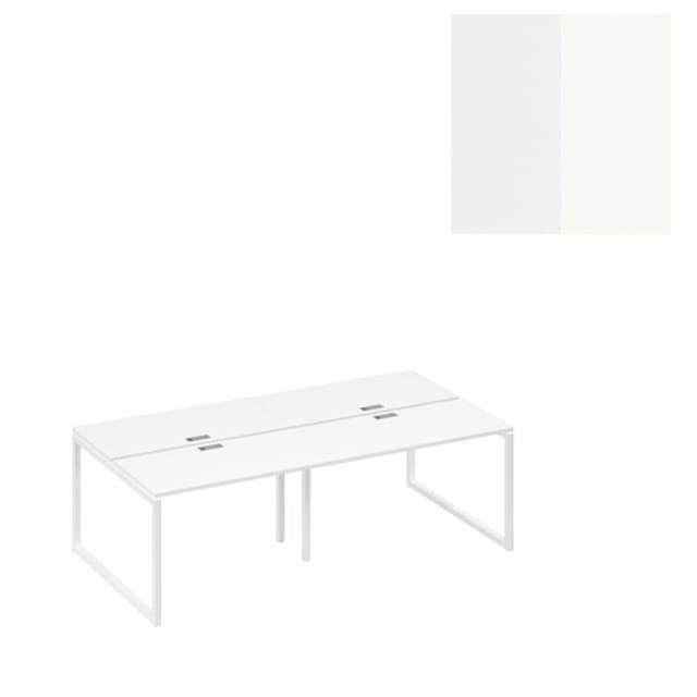 Станция (4х120) рабочая Юнитекс А4 на металлокаркасе QUATTRO А4 Б4 170-2 БП (240x124x75) белый премиум/металлокаркас белый