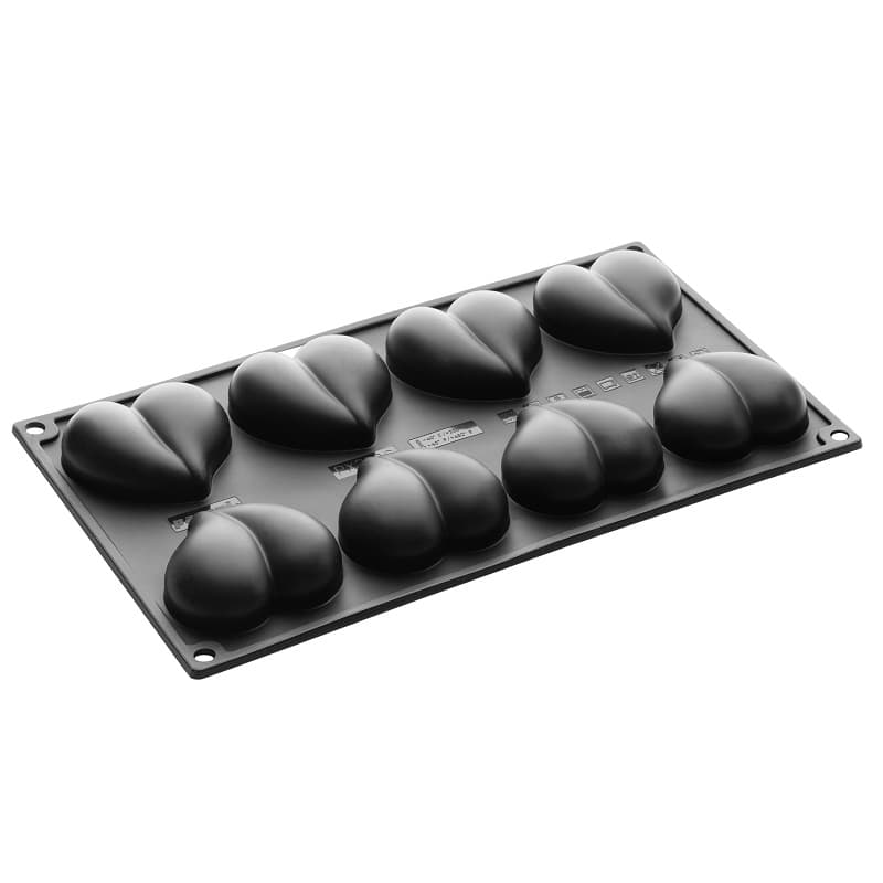 Форма силиконовая PAVONI PAVOFLEX для пирож. 3D "Heart" 65х60мм h21мм, 46мл, 8 ячеек