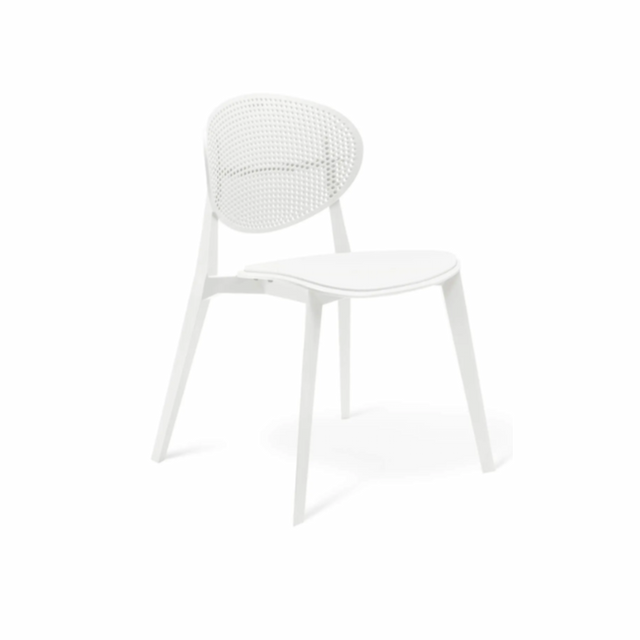 Стул пластиковый Клен SHT-S111-Р шеф141/2 с жестким сиденьем (белый)