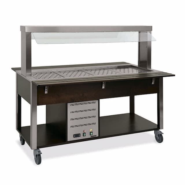 Стол Шведский тепловой (защитное стекло статичное) MetalCarrelli 6910.3-RAL (цвет по RAL)