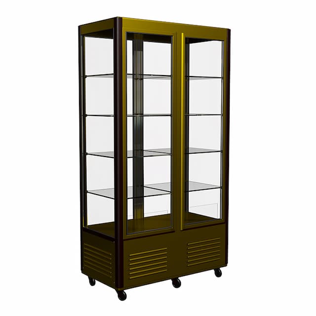 Витрина кондитерская Полюс LATIUM D4 VM 800-1 (R800C Люкс коричнево-золотой, 1/2, INOX)