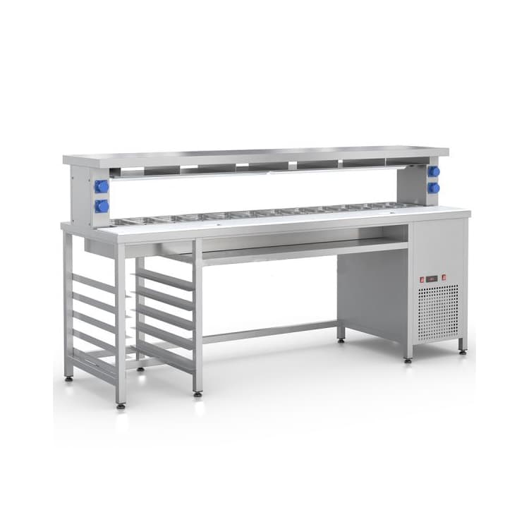СФ-240Н стол фасовочный пристенный с охл. ванной и зоной для нарезки ROBOLABS СФ-240Н