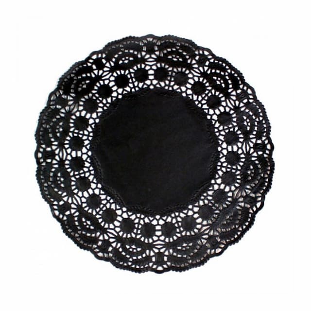 Салфетка ажурная черная d 21,5 см, 250 шт/уп, Garcia de PouИспания